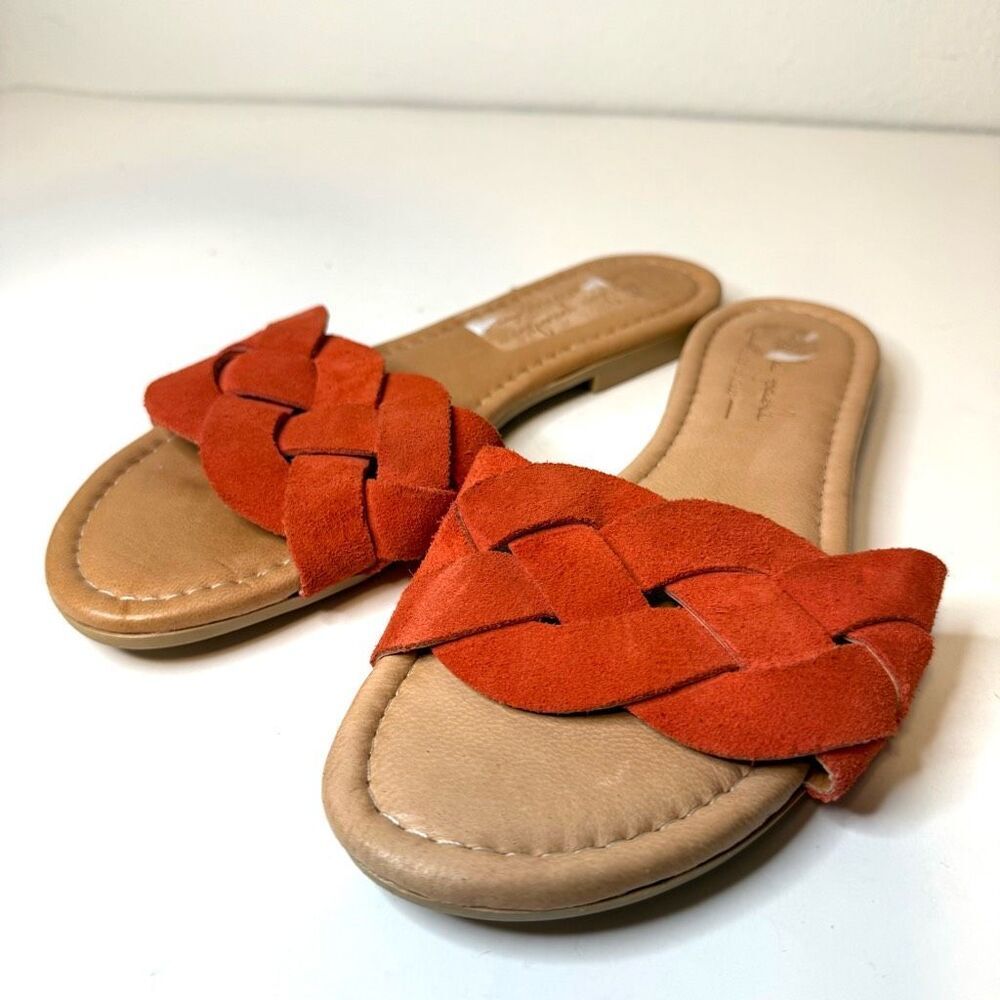 Mila Paoli Braided‎ Suede Flat Sandal Size 8